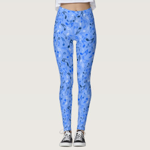 Muzieknoten blauw leggings