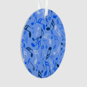 Muzieknoten blauw ornament (voorkant)