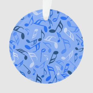 Muzieknoten blauw ornament