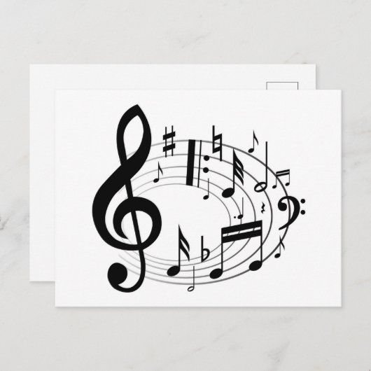 Muzieknoten Briefkaart (Voorkant / Achterkant)