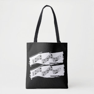 Muzieknoten canvas tas