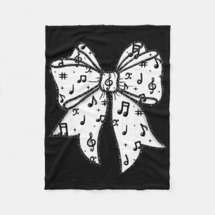Muzieknoten Coquette Strik Muziekleraar School Muz Fleece Deken