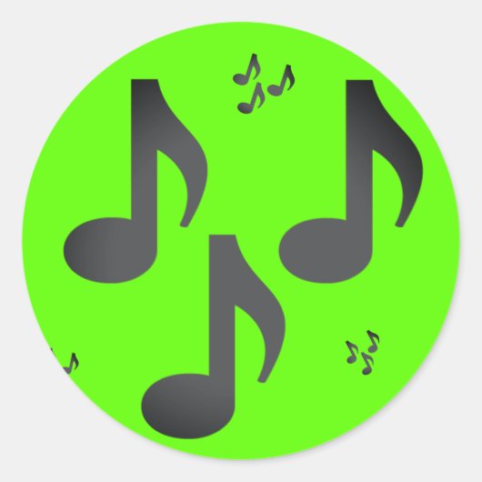 Muzieknoten Emojis Ronde Sticker (Voorkant)