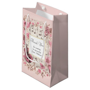 Muzieknoten en Bloemen Retro Party Dank u Klein Cadeauzakje