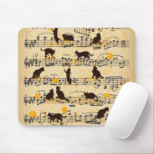 Muzieknoten en kittens muismat (Met muis)