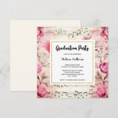 Muzieknoten en Rozen  Design Afstuderen Kaart (Voorkant / Achterkant)