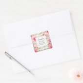 Muzieknoten en Rozen Design Business Vierkante Sticker (Envelop)