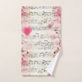 Muzieknoten en Rozen ontwerp Bad Handdoek (Handdoek)