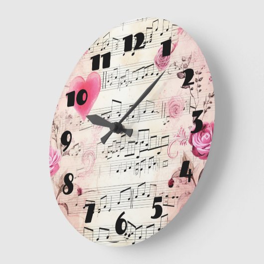 Muzieknoten en Rozen ontwerp Grote Klok (Hoek)