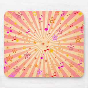 Muzieknoten en sterren: Custom Mousepad Muismat