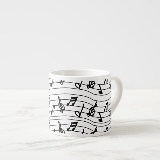 Muzieknoten Espresso Kop (Voorkant rechts)