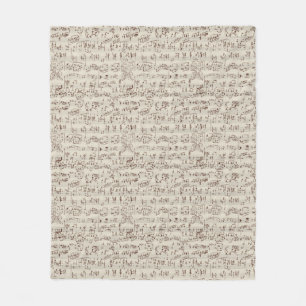 Muzieknoten Fleece Deken
