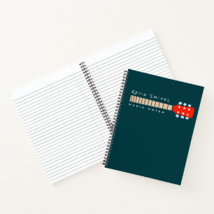 Muzieknoten gitaarhals notitieboek