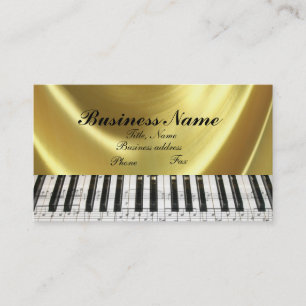 muzieknoten Gold Piano-toetsenbord Visitekaartje