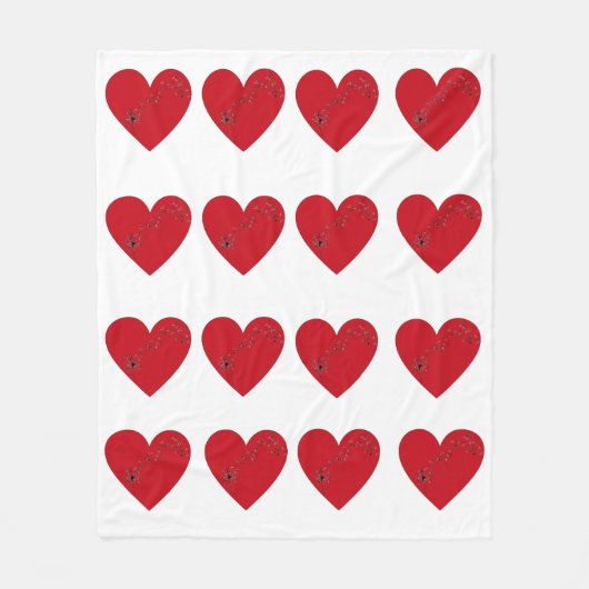 Muzieknoten in het hart, Fleece Blanket (Voorkant)