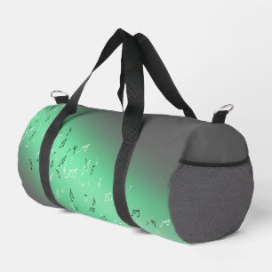Muzieknoten in het maanlicht Groen Plunjezak