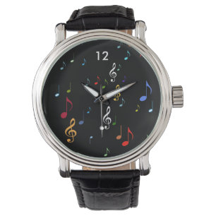 Muzieknoten in kleuren horloge