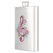 Muzieknoten in sopraan sleutel met Sakura bloemen Flacon (Links)