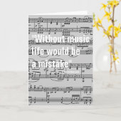 muzieknoten kaart (Gele Bloem)