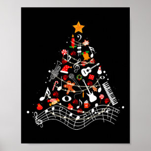 Muzieknoten kerstboom Musical Teacher Music X Poster