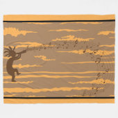 Muzieknoten Kokopelli Fleece Blanket (Voorkant (Horizontaal))