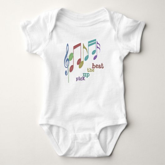 Muzieknoten Lineair Multicolor PICK UP the BEAT Romper (Voorkant)
