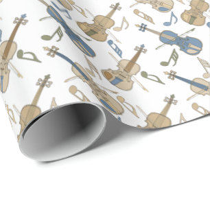 Muzieknoten met angstige Violins Cadeaupapier