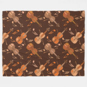 Muzieknoten met angstige Violins Fleece Deken (Voorkant (Horizontaal))