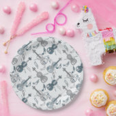 Muzieknoten met angstige Violins Papieren Bordje (Feest)