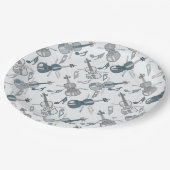 Muzieknoten met angstige Violins Papieren Bordje (Gekanteld)