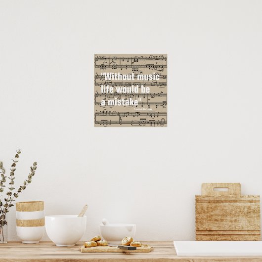 muzieknoten met prijsopgave poster (Keuken)