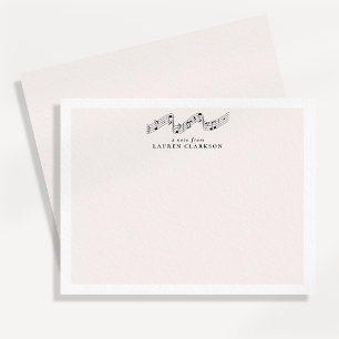 Muzieknoten Minimalistische gepersonaliseerde noti Notitiekaartje