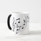 Muzieknoten - Mok met 11 oz Morphing Black/White (Voorkant links)