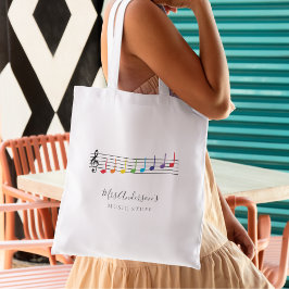 Muzieknoten Muziek Leraar Waardering Rainbow Tote Bag