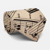 muzieknoten op oud papier stropdas (Opgerold)