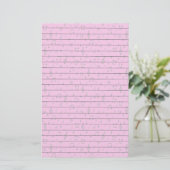 Muzieknoten op roze briefpapier (Staand voorkant)