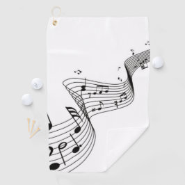 Muzieknoten op wit met de naam Golf Head Hoesje Golfhanddoek
