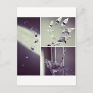 Muzieknoten Origami Crane Mobile Briefkaart