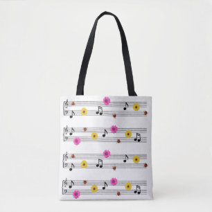 muzieknoten over de Canvas tas Afdrukken