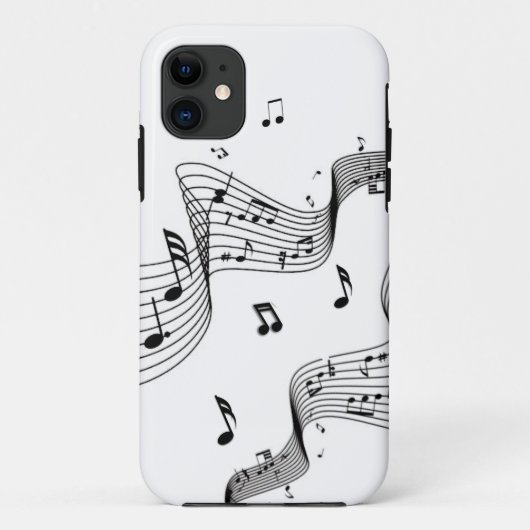Muzieknoten over wit Case-Mate iPhone case (Achterkant)