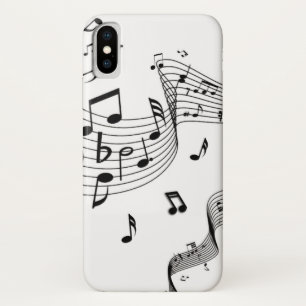 Muzieknoten over wit iPhone x hoesje