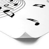 Muzieknoten over wit poster (Hoek)