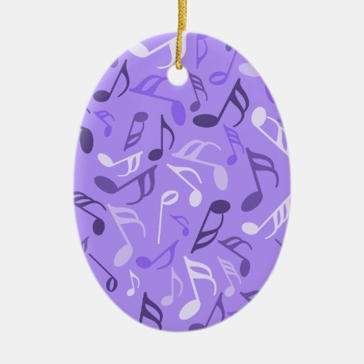 Muzieknoten Paars Keramisch Ornament (Voorkant)