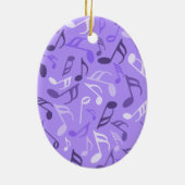 Muzieknoten Paars Keramisch Ornament (Achterkant)