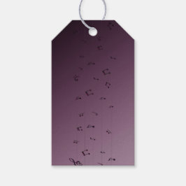Muzieknoten Paarse Cadeautags  Cadeaulabel
