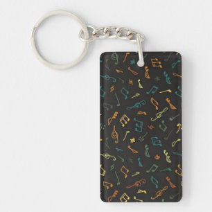 Muzieknoten patroon sleutelhanger