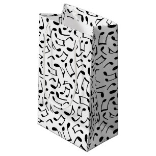 muzieknoten Patroon wit en zwart Klein Cadeauzakje