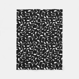 muzieknoten Patroon zwart-wit Fleece Deken