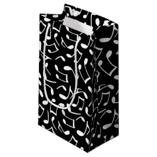 muzieknoten Patroon zwart-wit Klein Cadeauzakje