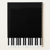 Muzieknoten Piano Monogram Naam Planner (Achterkant)